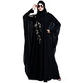 Designer double layered abaya with embroidery work- Black Designer double layered abaya with embroidery work- Black